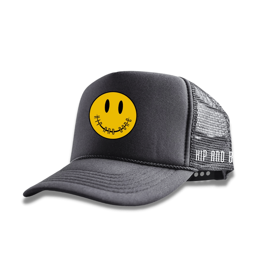 SMILEY TRUCKER HATS BLACK-CAPS_HIP & BONE-Aritmetik-montreal
