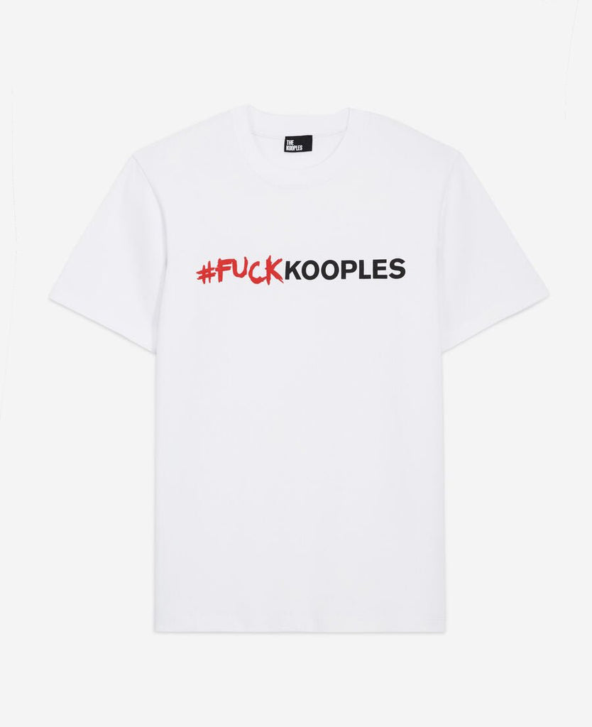 WHITE T-SHIRT WITH LOGO-T-shirt_The Kooples-Aritmetik-montreal